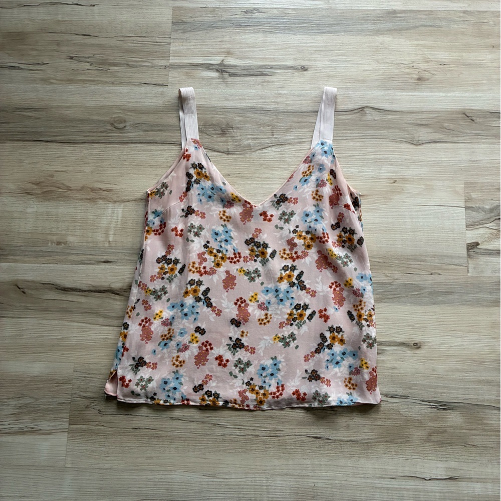 Massimo Dutti Multicolor Peach Floral Camisole Tank